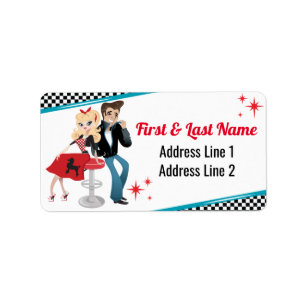 Diner Retro Jukebox Birthday Party Sock Hop Etiket