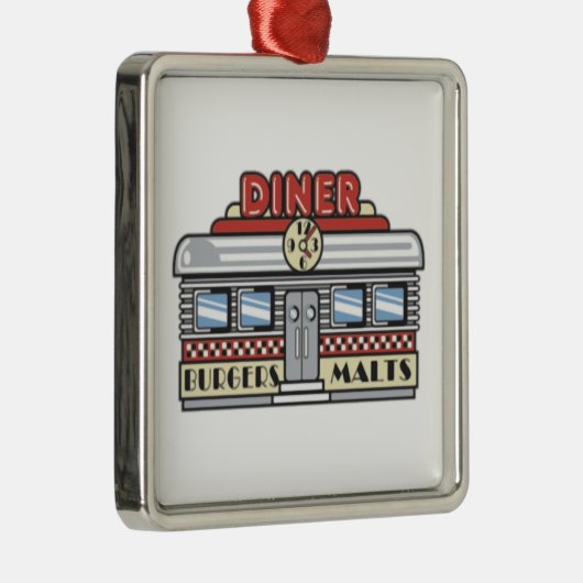Diner Retro  kunst Metalen Ornament (Rechts)