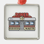 Diner Retro  kunst Metalen Ornament (Voorkant)