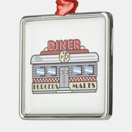 Diner Retro  kunst Metalen Ornament (Links)