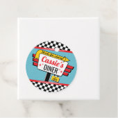 Diner Retro uit 1950: Birthday Favor Circles Gift  Bedankjes Labels (In situ)