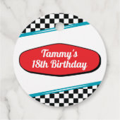 Diner Retro uit 1950: Birthday Favor Circles Gift  Bedankjes Labels (Achterkant)