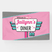 Diner Retro uit 1950: Birthday Party Sock Hop Spandoek (Horizontaal)
