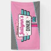 Diner Retro uit 1950: Birthday Party Sock Hop Spandoek (Verticaal)