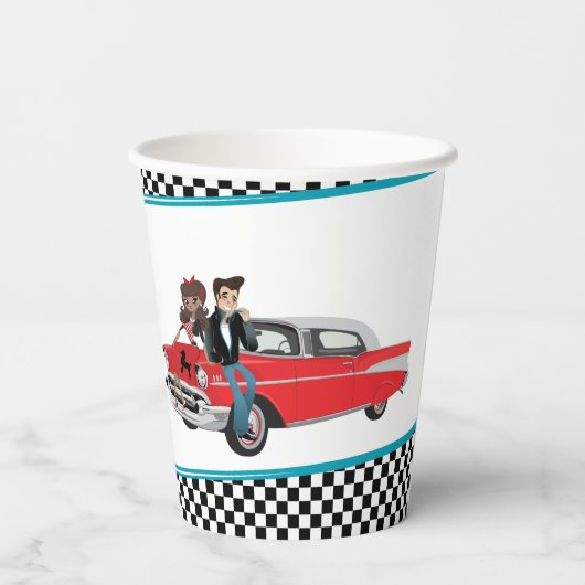 Diner Retro van 1950 - Diner Party Paper cup Papieren Bekers (Achterkant)