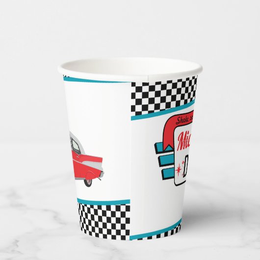 Diner Retro van 1950 - Diner Party Paper cup Papieren Bekers (Rechts)