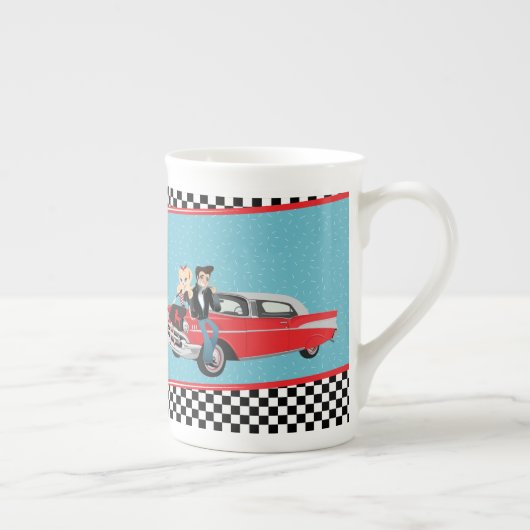 Diner Retro van 1950 - Diner Party Paper cup Porselein Kop (Rechts)