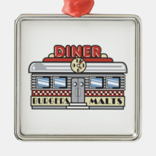Diner Retro Vintage Art. Metalen Ornament