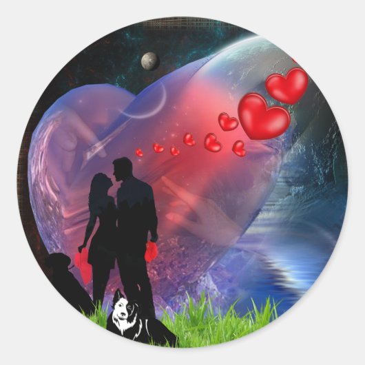 diner romance ronde sticker (Voorkant)
