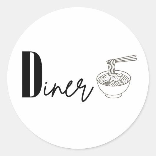 Diner Ronde Sticker (Voorkant)