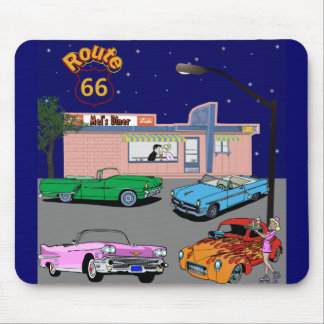Diner Route 66 en Vintage Cars 1950 Muismat