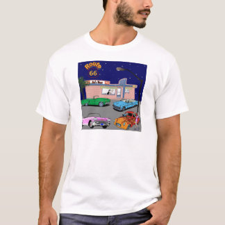Diner Route 66 en Vintage Cars 1950 T-shirt