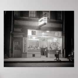 Diner 's Nachts, 1940. Oude foto Poster