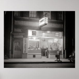 Diner 's Nachts, 1940. Oude foto Poster