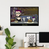 Diner Scene: schuim het Poster van de eekhoorn (Thuiskantoor)