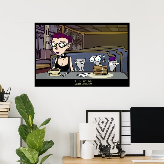 Diner Scene: schuim het Poster van de eekhoorn (Thuiskantoor)