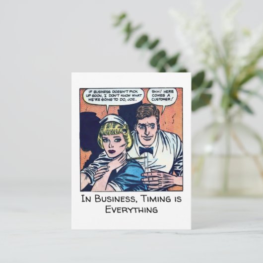  Diner Scene uit de jaren 50 Horror Comics Briefkaart (Staand voorkant)