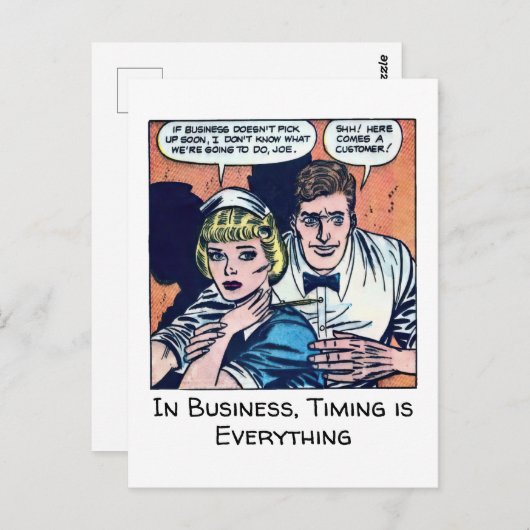  Diner Scene uit de jaren 50 Horror Comics Briefkaart (Voorkant / Achterkant)