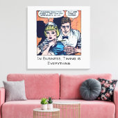 Diner Scene uit de jaren 50 Horror Comics Canvas Afdruk (Insitu (Woonkamer))