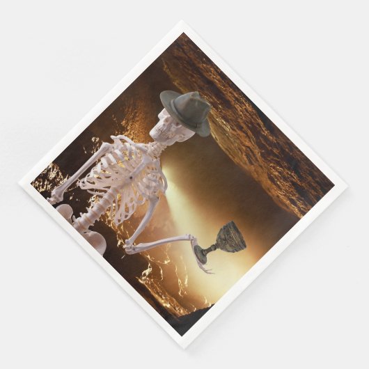 Diner servetten, "Indy" Botten Halloween skelet Servet (Hoek)