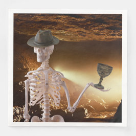 Diner servetten, "Indy" Botten Halloween skelet Servet