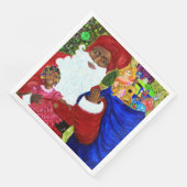 Diner servetten - Kersttafel Draag Black Santa (Hoek)