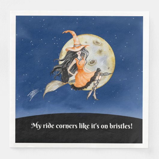 Diner servetten, Witch's Sweet Ride Servet (Voorkant)