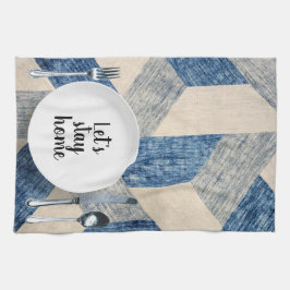 Diner setting op blauw Abstract Theedoek