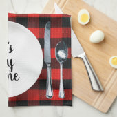 Diner setting op Buffalo Plaid Theedoek (Quarter Fold)
