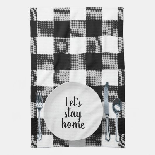 Diner setting op Buffalo Plaid Theedoek (Verticaal)