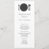 Diner Setting, Restaurant Slimline Menu (Voorkant)