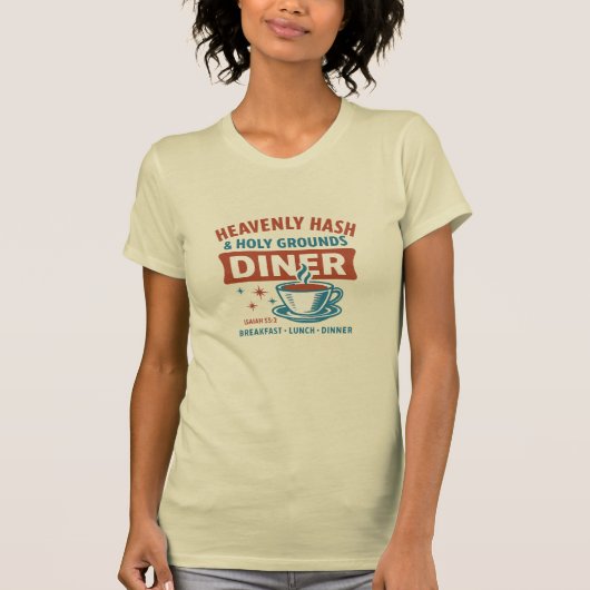 Diner shirt Heavenly Hash en Holy Grounds (Voorkant)