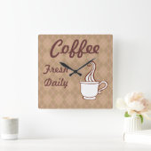 Diner Sign Koffee Wall Clock Kitchen Gift Vierkante Klok (Huis)