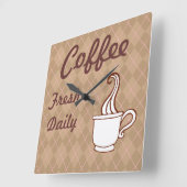 Diner Sign Koffee Wall Clock Kitchen Gift Vierkante Klok (Hoek)
