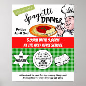 diner spaghetti, schenker van de Italiaanse voedse Poster (Voorkant)
