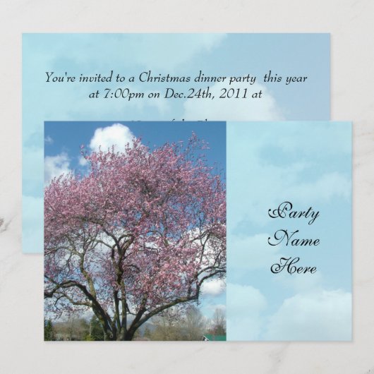 diner Spring cherry blossomeboom Kaart (Voorkant / Achterkant)