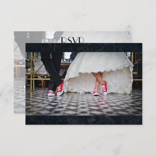 Diner stijl bruiloft paar RSVP (Voorkant / Achterkant)