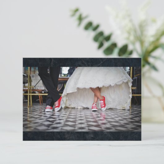 Diner stijl bruiloft paar RSVP (Staand voorkant)