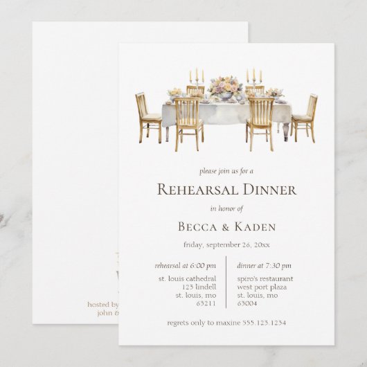 Diner Tafel repetitie diner Kaart (Voorkant / Achterkant)