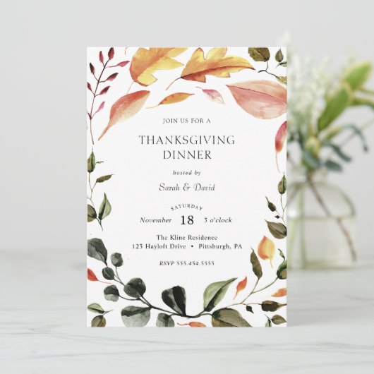 diner Thanksgiving Kaart (Staand voorkant)