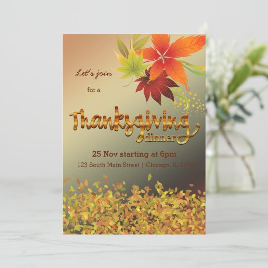 diner Thanksgiving Kaart (Staand voorkant)