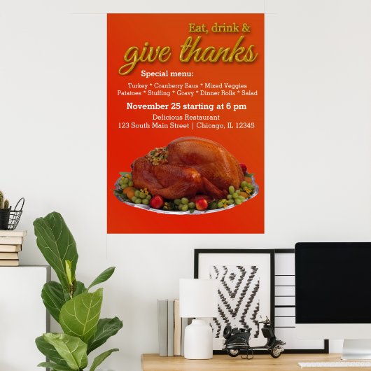 diner Thanksgiving Poster (Thuiskantoor)