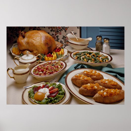 diner Thanksgiving roast kalkoen Poster (Voorkant)
