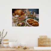 diner Thanksgiving roast kalkoen Poster (Keuken)