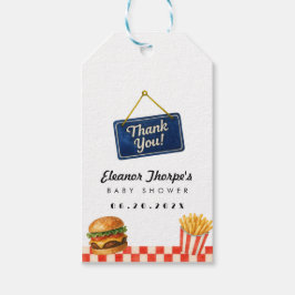Diner Theme Baby shower Bedankt Label Cadeaulabel