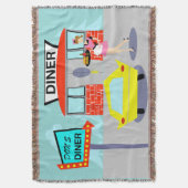 Diner Throw Blanket uit 1950 Deken (Voorkant Verticaal)