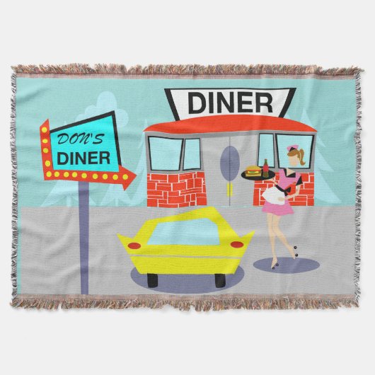 Diner Throw Blanket uit 1950 Deken (Voorkant)