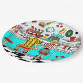 Diner uit 1950 | Handen voor paren Papieren Bordje (Gekanteld)