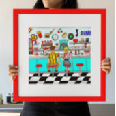 Diner uit 1950 | Handen voor paren Poster