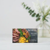 Diner van ham met gegrilde ananas en zoete pot visitekaartje (Staand voorkant)